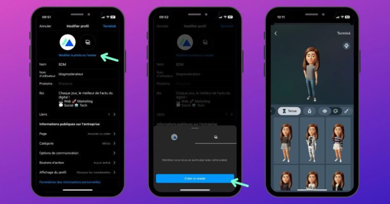 Instagram profile with a vibrant and engaging dynamic profile picture