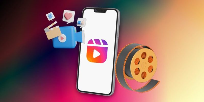 Illustration of a smartphone with a digital minimalism app blocking Instagram Reels to reduce distractions.