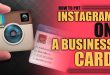 Instagram icon printed on a modern business card design