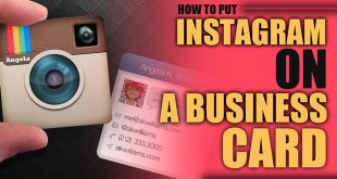 Instagram icon printed on a modern business card design