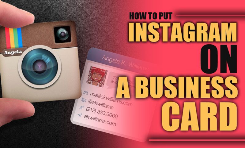 Instagram icon printed on a modern business card design