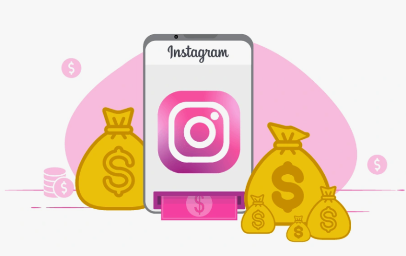 Visual comparison of Instagram income versus number of views, explaining indirect monetization.
