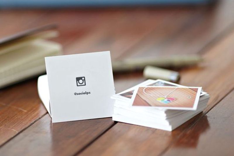Business card with a QR code linking to Instagram profile