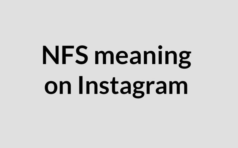 Not for Sale meaning of NFS in Instagram business posts