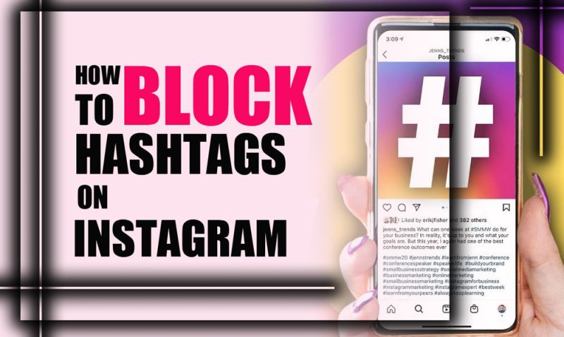 Illustration showing how to block hashtags on Instagram feed effectively