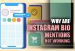 Instagram bio mention not working with error message on mobile screen