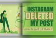 A frustrated person looking at their smartphone with an empty Instagram feed, illustrating the problem of a deleted Instagram post in 2025.