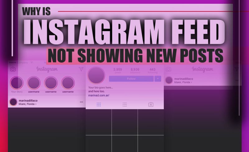 Man looking at his frozen Instagram feed on a smartphone.