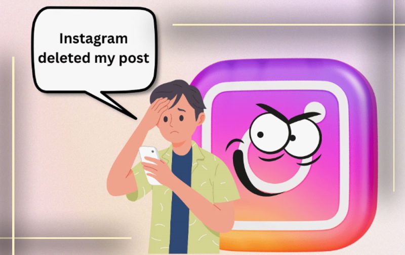 An infographic showing the main reasons Instagram posts disappear: community guideline violations, technical glitches, and account security issues. 