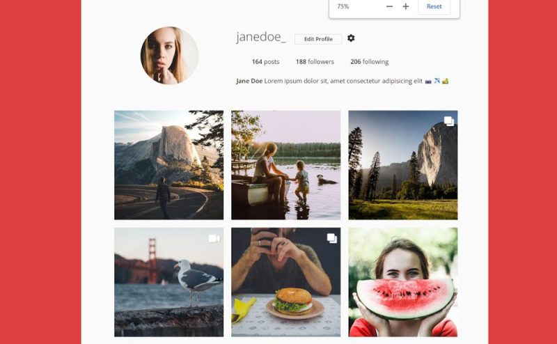 An example of a beautifully designed, aesthetic Instagram profile layout, showcasing a cohesive vertical grid with strong branding and a consistent theme.