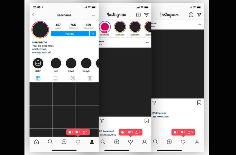  An example of a previously seamless Instagram puzzle feed that now appears misaligned and broken due to the updated vertical profile layout. 