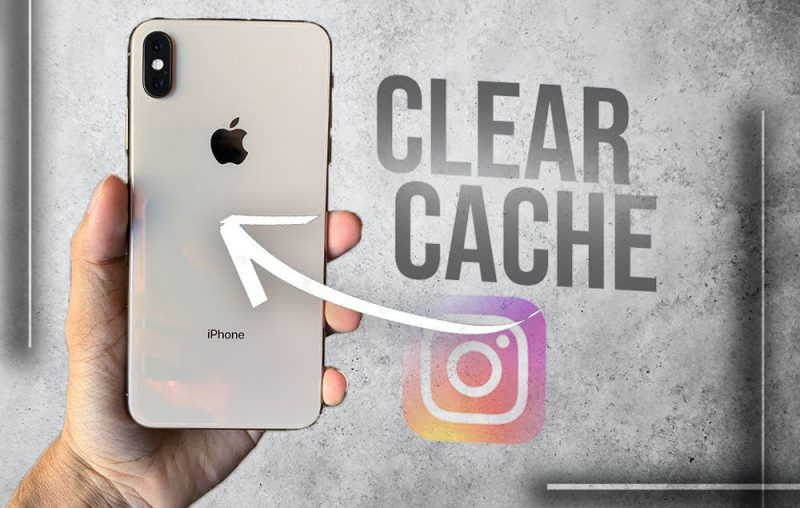 A web browser's 'Clear browsing data' window on a PC, with the 'Cached images and files' option checked to demonstrate how to clear the Instagram web cache.