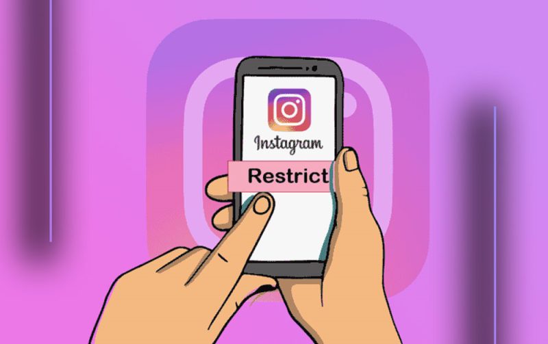 A comparison chart illustrating the key differences between blocking and restricting a user on Instagram regarding profile visibility and interaction.