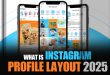 A side-by-side comparison showing the classic square Instagram grid versus the modern vertical Instagram profile layout.
