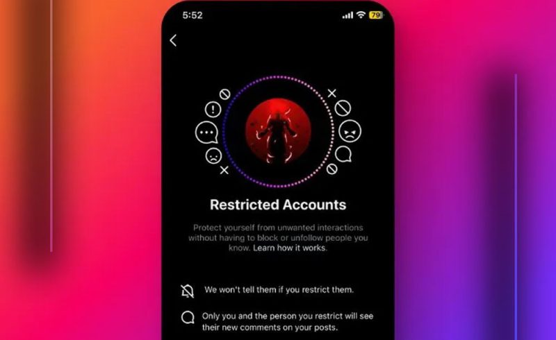 A screenshot comparing a visible comment from a regular user versus a hidden comment from a restricted account on an Instagram post.