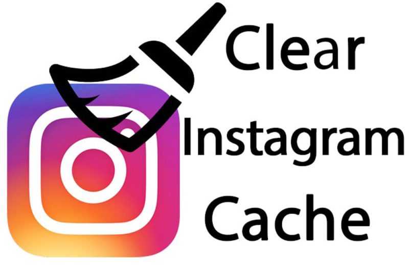 A screenshot of an Android phone's settings, showing the path to the Instagram app's storage page with the 'Clear cache' button highlighted.