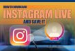 A graphic illustrating how to download and save an Instagram Live video from a smartphone to a computer.