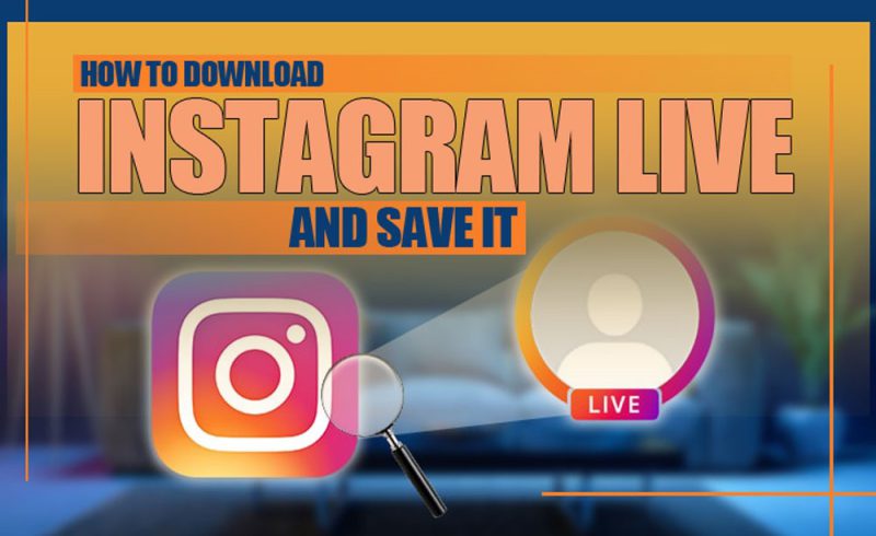 A graphic illustrating how to download and save an Instagram Live video from a smartphone to a computer.