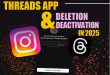 A graphic illustrating Threads app deletion, showing the Threads logo separated from the Instagram logo with a scissors icon.