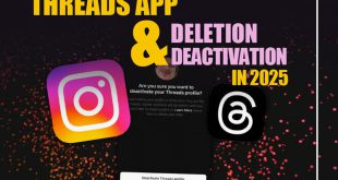 A graphic illustrating Threads app deletion, showing the Threads logo separated from the Instagram logo with a scissors icon.