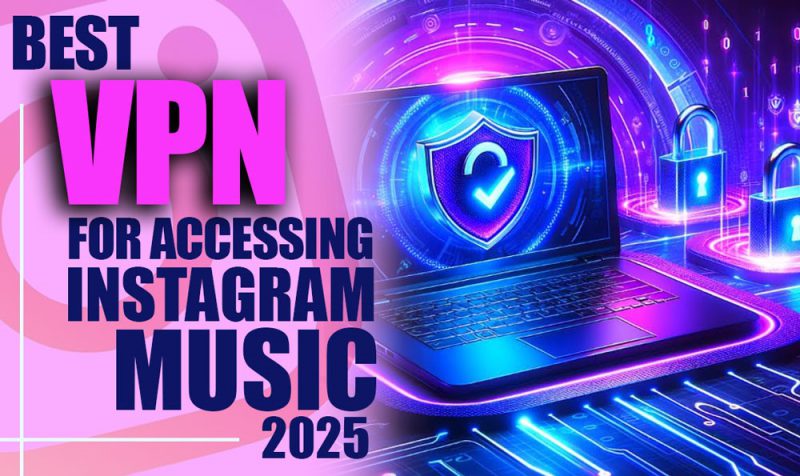 Person adding music to Instagram Story using the best VPN for Instagram Music to bypass geo-blocks.