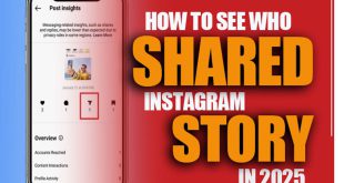 A person holding a smartphone viewing Instagram analytics to see who shared their story.