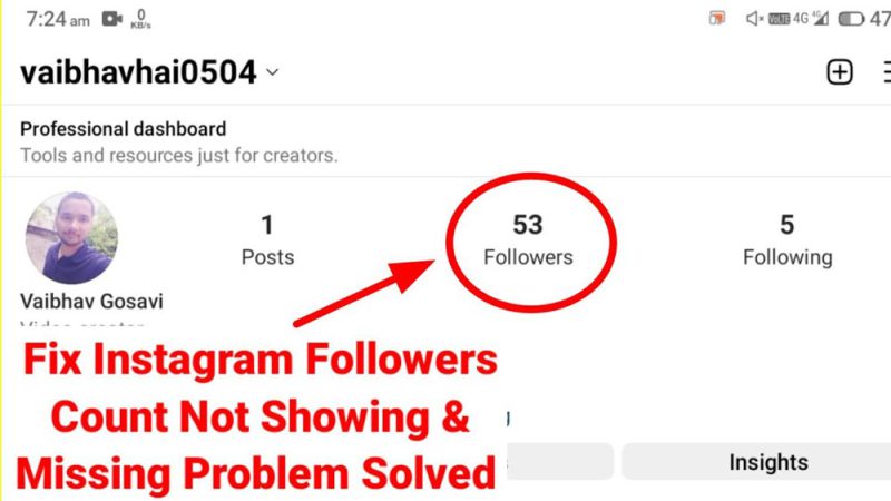 Common Instagram follower count glitch causing numbers to freeze or display incorrectly.